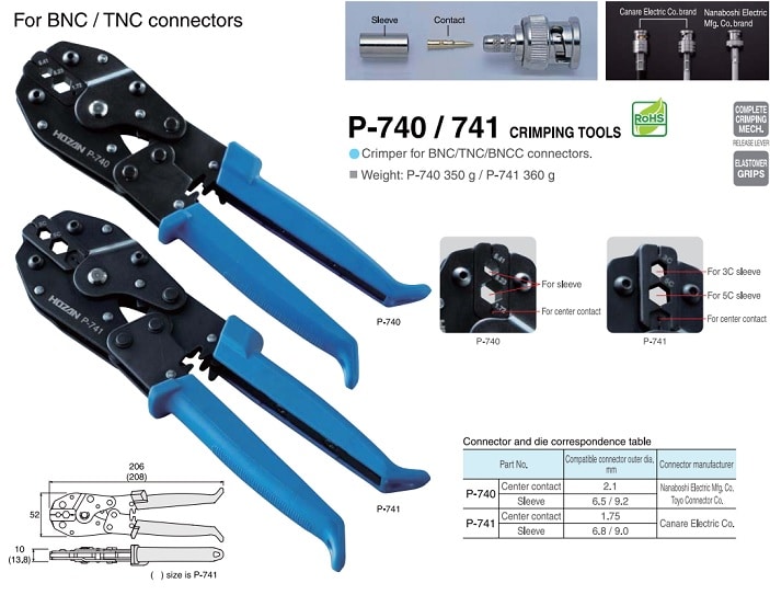 Kìm bấm cos HOZAN P 741 CTA SETSUBI